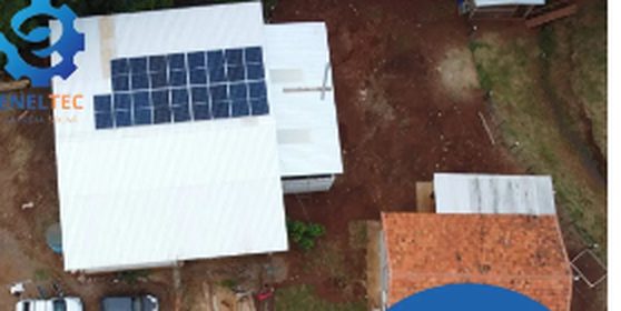 Sistema de energia solar instalado pela ENELTEC: residência em Iretama - PR, 1.100 kWh por mês